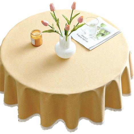 Nappes en microfibre imperméables, nappes rondes pour l'extérieur et l'intérieur (1/5)