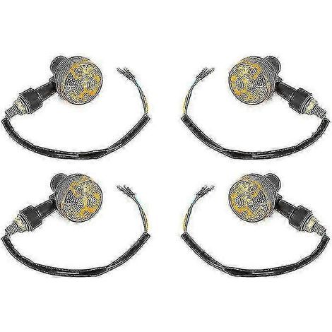 Lot de 4 clignotants ambrés 12 V pour moto