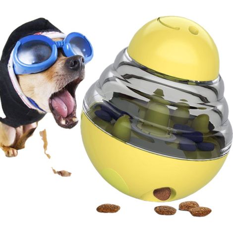 Palla per cibo per cani, palla per snack, palla giocattolo per cani, palla per premi per cani, per cani di piccola taglia che cacciano e giocano (gialla) (1/5)