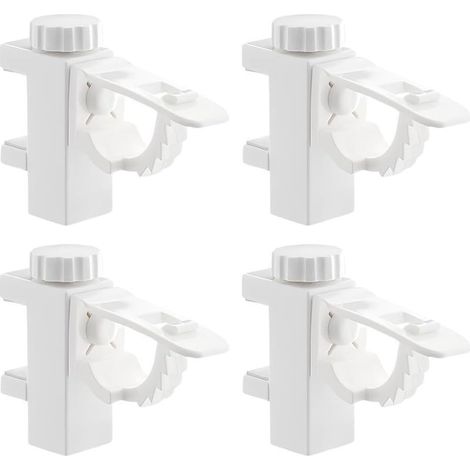 4 pièces De Pince Porte Rideaux,Barre Transversale Réglable,Tringle à Rideaux en Plastique,Tringle Rideaux Sans Percage,Attache Rideau Sans Percage,Supports Pour Tringles à Rideaux (1/5)