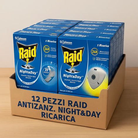 ricarica singola insetticida antizanzare raid "night and day"