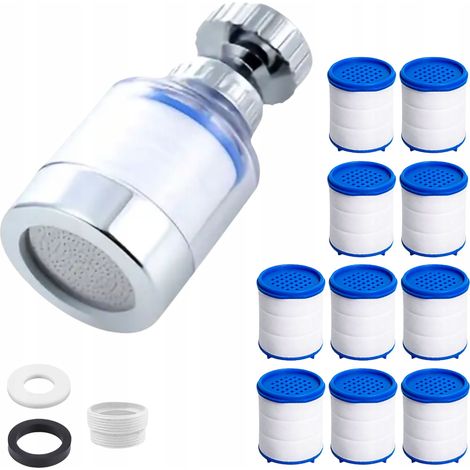 Filtro de agua para grifo giratorio que elimina contaminantes y metales + 10 filtros (1/5)