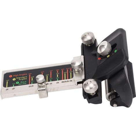 Guide d'aiguisage à angle fixe en alliage d'aluminium, calibreur réglable avec plateau gradué pour ciseaux et rabots (1/5)