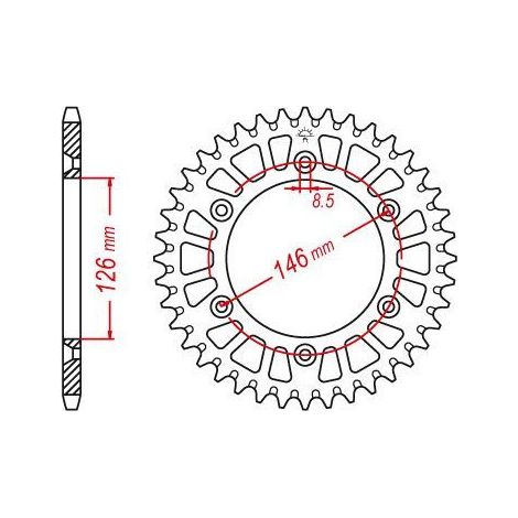Couronne de transmission Esjot pour Moto Suzuki 250 RM 1999 à (1/3)