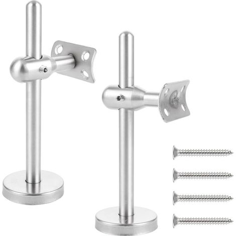 Lot de 2 supports de main courante réglables 60 x 150 mm en acier inoxydable argenté pour montage mural (1/5)