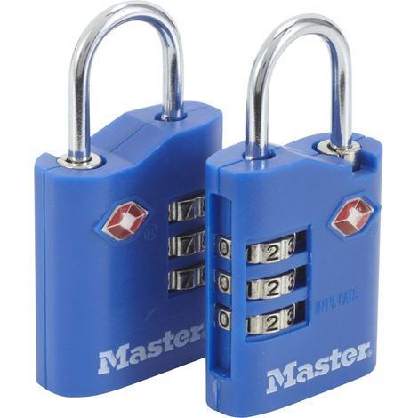 Cadenas de combinación Tsa - 30mm - Zinc y acero - Colores a juego - Pack - Master Lock (1/4)