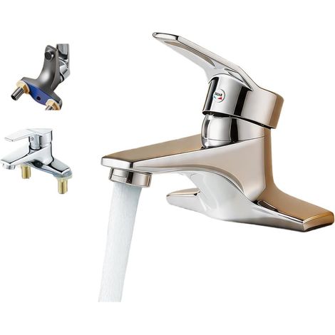 Mitigeur pour vasque, laiton, gris, pour vasque et toilettes (1/5)