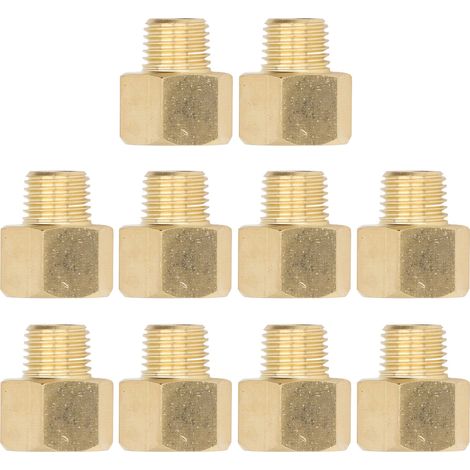 Lot de 10 raccords de tuyauterie en laiton : adaptateurs de rallonge mâle NPT 3/8 pouces vers femelle NPT 1/4 pouces – Accessoires de plomberie (1/5)