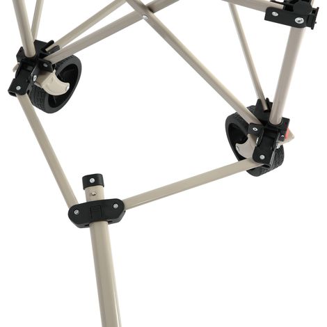 Chariot pliant, chariot pliant avec roues tout-terrain, chariot de jardin robuste avec poignée réglable, chariot utilitaire d'extérieur pour le camping, les courses, le sport et la pêche, beige