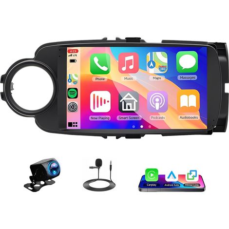 Autoradios 2 DIN pour Yaris 2012-2017 Poste Radio Voiture Bluetooth CarPlay sans Fil Android Auto Écran Tactile Android 14 9 Pouces Stéréo GPS Navigation,WiFi,DSP FM/RDS 2+32G (1/5)