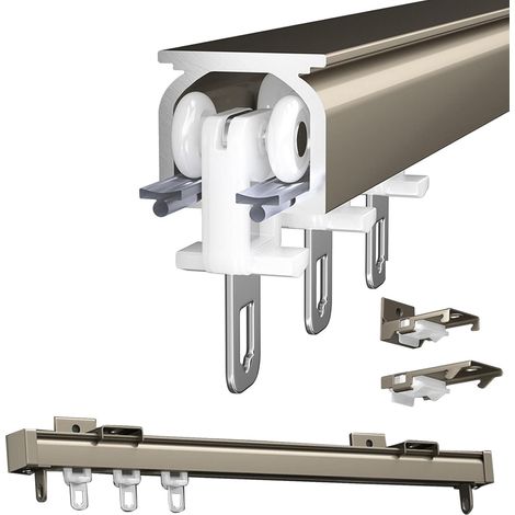 Duschvorhangstange 380 cm, Aluminium, geräuscharm, für Wohnzimmerdusche (1/5)