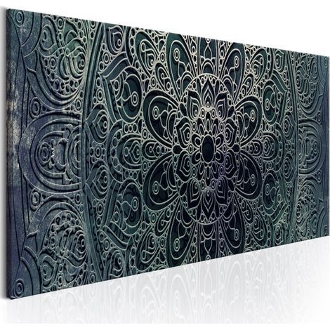 Tableau Imprimé "Mandala : Malachite Calm" 50 x 150 cm (1/2)