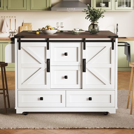 Desserte de cuisine-modulable avec plateau pliant-roulettes-3 tiroirs-2 portes-142,5x45/73x92,5cm (1/5)