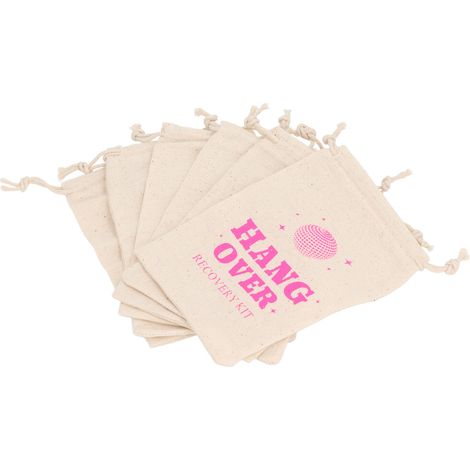 Lot de 6 sacs cadeaux en lin avec cordon de serrage pour enterrement de vie de garçon/jeune fille, type 2 (1/5)