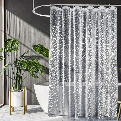 Tenda doccia - Tenda per doccia impermeabile - Tenda da doccia Con 5 magneti - 180 x 200 cm - Materiale PEVA Trasparente (1/5)