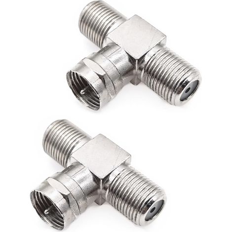 Répartiteur T Type F à 3 Voies, Adaptateur répartiteur coaxial TV Satellite F mâle vers Double Femelle, combinateur d'antenne TV 75 ohms pour décodeur câble, Modem, récepteur Satellite (1/5)
