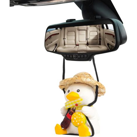 Décoration de voiture à suspendre en forme de canard qui se balance - Accessoire de décoration d'intérieur - Cadeau amusant pour femme et homme (hamburger) (1/5)