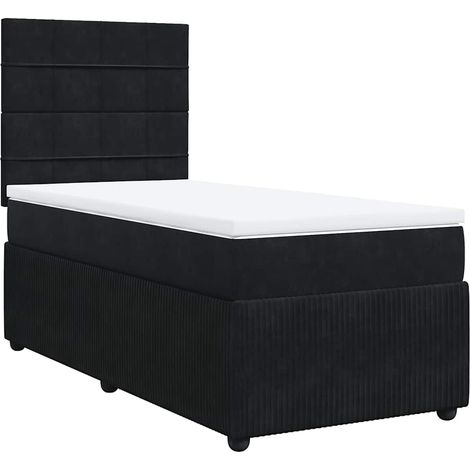 Maison Exclusive - Giroletto a Molle con Materasso Nero 100x200 cm in Velluto