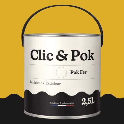 Peinture Fer Antirouille – Métal Extérieur Intérieur, Satinée, Protection Rouille - 2,5L - RAL 1012 - Jaune citron