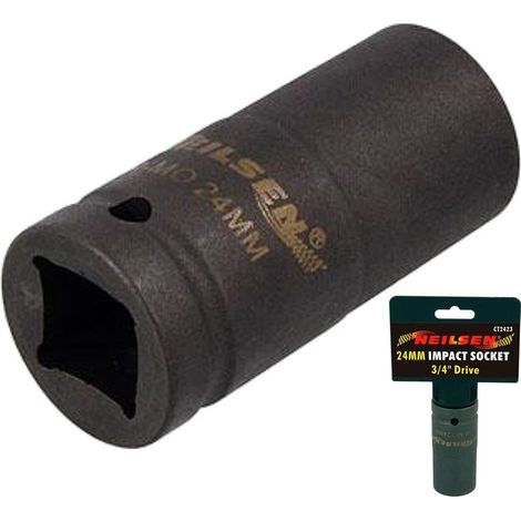 Neilsen 3/4" Drive Standard Deep Square Metric Single Impact Socket 24mm (1/2)