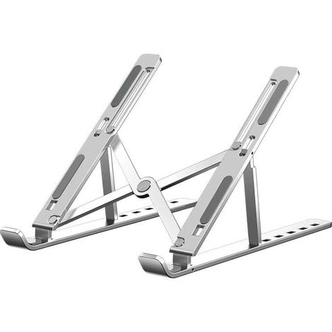 Supporto regolabile in alluminio per laptop – 10-15,6 pollici – Ergonomico – Argento (1/3)