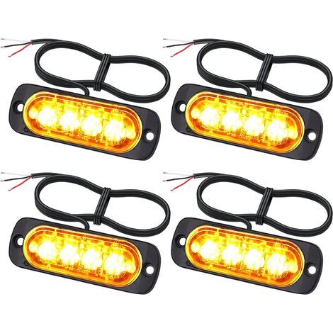 Feux de pénétration LED 12/24V – Gyrophare orange étanche IPX-4 – 18 modes clignotement – Pour véhicules d'urgence et chariots à fourche