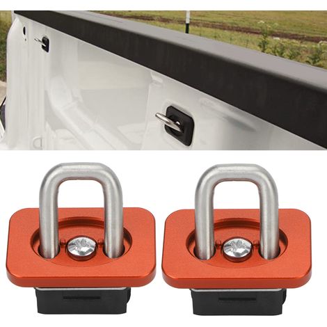 Lot de 2 anneaux/boucles d'ancrage pour câble de verrouillage de coffre, compatibles avec Chevrolet 2007-2021, orange (1/5)