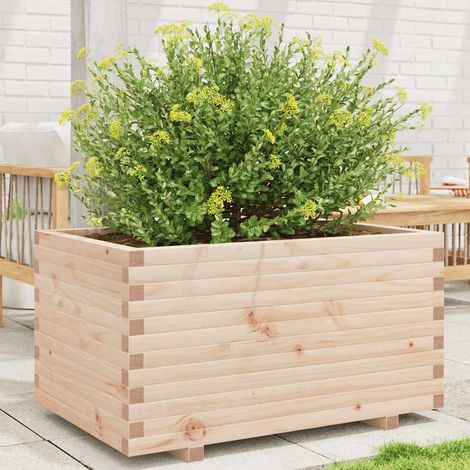 Jardinera madera maciza de pino 90x60x49,5 cm (1/5)