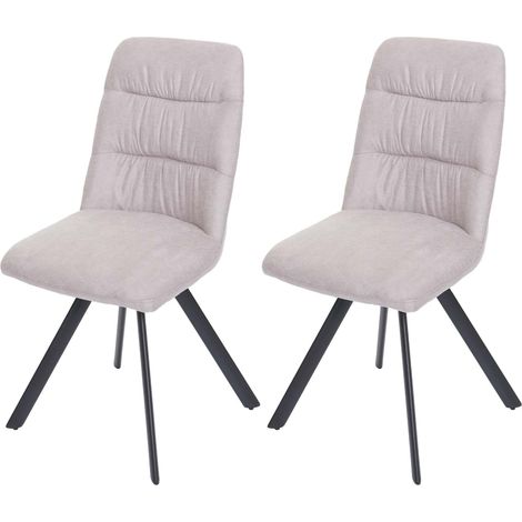 Set 2x sedie con seduta girevole HHG-595 velluto senza braccioli avorio beige (1/5)