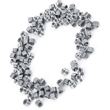 100 pièces filets rapportés hélicoïdaux en acier inoxydable 304, insert fileté M4x0,7 longueur 1,5D pour réparation de filetage (1/5)