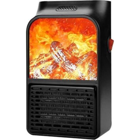 Chauffage 500W Plug-in Petite Flamme Chauffage Mini Chauffage Portable Protection Contre La Surchauffe Convient pour La Maison Bureau Chambre Utilisation 11.59.516.5cm Noir 1pc