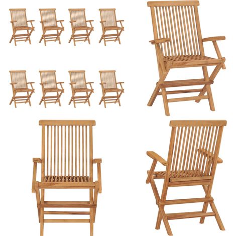 Klappbare Gartenstühle 8 Stk. Massivholz Teak - Gartenstühle - Teakholzmöbel - Outdoormöbel - Balkonmöbel - Esszimmerstühle - Home & Living (1/5)