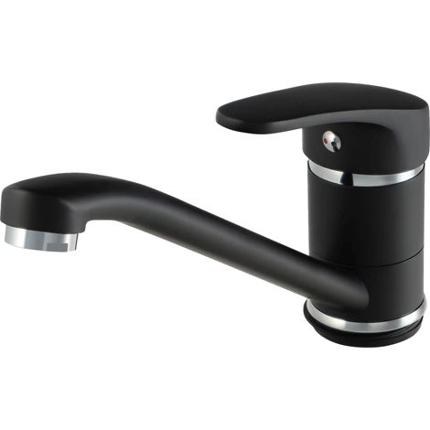 Grifo de cocina de metal de alta calidad, 38 cm de altura, 15 cm de alcance del caño, caudal de agua de 68 litros por minuto, para montaje sobre encimera. (1/5)