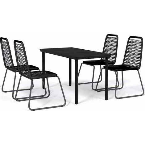 Maison Exclusive - Set da Pranzo da Giardino 5 pz Nero (1/5)
