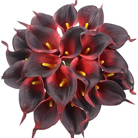 Duovlo 20 pcs Calla Lily Bouquet de mariage Lataex Real Touch Fleur artificielle Home Party Decor (1/5)