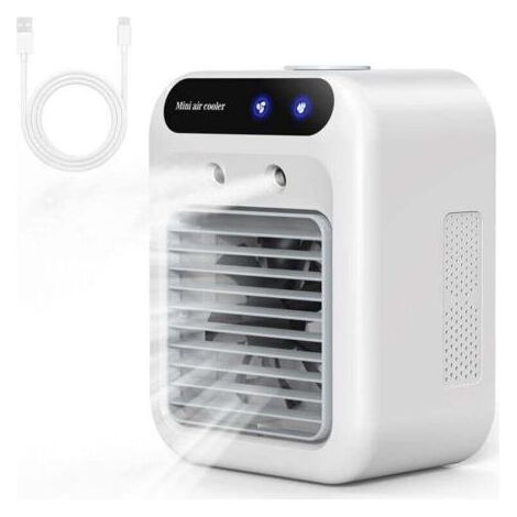 Leise tragbare Klimaanlage, 500 ml Luftkühler, 2 Geschwindigkeitsstufen und Nebelmodus, 20° verstellbare Luftstromrichtung - KZQ (1/3)