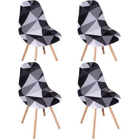 Housse de Chaise Scandinaves Lot de 4, Extensible Housse de Chaise de Salle à Manger, Universelle Couverture de Chaise sans Accoudoirs pour Décoration de Salon Cuisine Maison-Couleurs différentes (1/5)