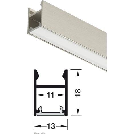 PROFILO 2103 HAFELE LOOX5 MT. DA APPLICARE PER LED IN ALLUMINIO FINITURA INOX SPAZZOLATO 833.95.764