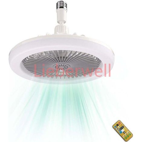 Lampe Ventilateur Plafond, Lustre Silencieux Silencieux Avec Lumiere et Telecommande,Ventilo Plafond Avec Lumière,(Blanc, 26cm) (1/5)