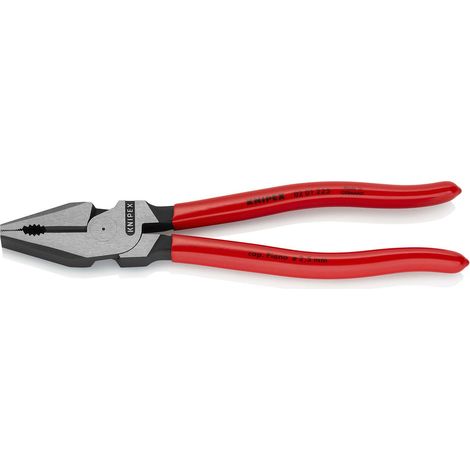 KNIPEX 02 01 225 Pince universelle à forte démultiplication gainées en plastique atramentisée noire 225 mm