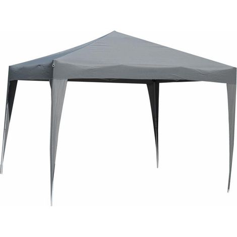 Gazebo Arizona 300x300x240 cm, automatisches Faltzelt aus grauem Polyester 160 g/m² (1/3)