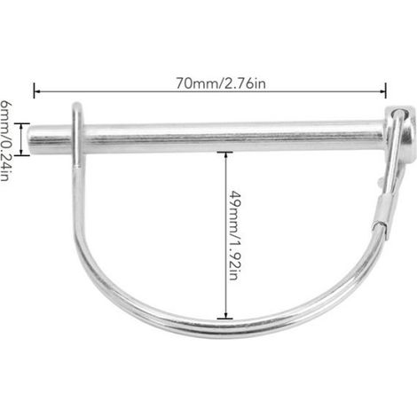 Broche De Coupleur De Sécurité - Acier Inoxydable 6 X 70 Mm - Pour Treuil Moto Vtt Utv Orv Suv Camion Remorque - Lot De 5 Avec Chaîne Anti-Perte (1/5)