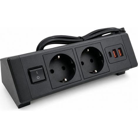 Recessed Desk Socket 2 USB Type-C Sockets Black 1.8 m (1/5)