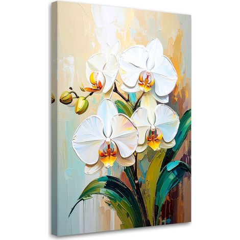 Quadro su tela, Orchidee bianche Fiori - 80x120 (1/2)
