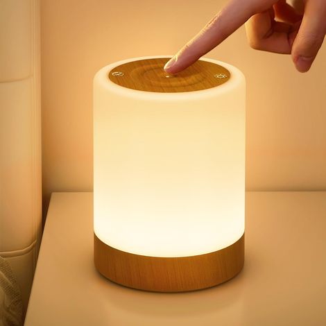 Lampe de chevet tactile à intensité variable, lampe de table LED rechargeable par USB avec 256 couleurs RVB et 5 modes, veilleuse blanc chaud avec fonction mémoire et minuterie, lampe tactile sans fil