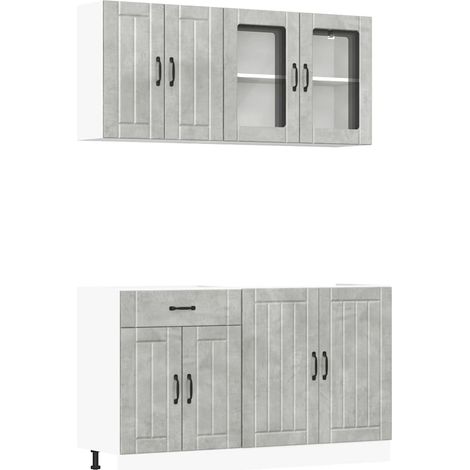 Maison Exclusive - Set Mobili da Cucina 4 pz Lucca Grigio Cemento in Truciolato