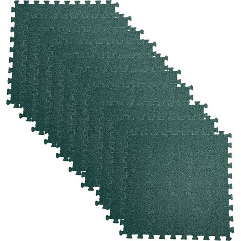 Tapis en velours de fourmi de grande surface, tapis de salon et de chambre à coucher, 30x30x1.0cm, vert foncé, 10 pièces (1/5)