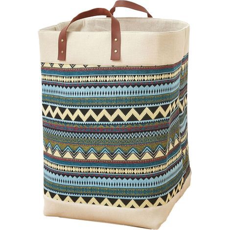 Panier à linge, sac à provisions en jute, grande capacité, panier de rangement pour vêtements sales, seau coloré pour la maison (1/5)
