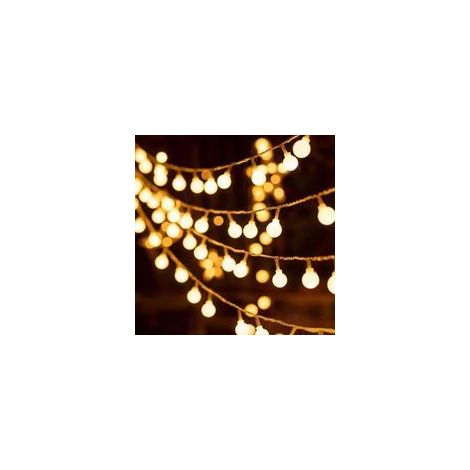 Guirlande Lumineuse Globe Interieur, 10M 100LED à Pile, Blanc Chaud, Guirlande LED Boule, Décoration Intérieure Salon, Salon