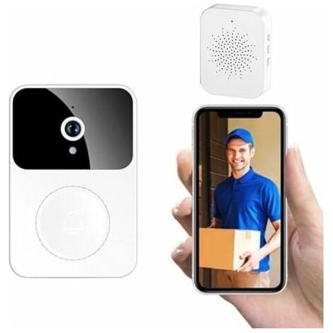 Sonnette Sans Fil Connectée Avec Caméra De Surveillance - Wifi Smart Camera - Enregistrement Vidéo - Sonnette Porte (Type-C) - Plusieurs Sonnerie Rechargeable - Connexion Smartphone A (1/4)